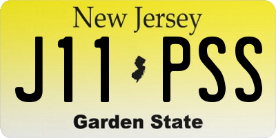 NJ license plate J11PSS