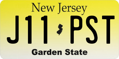 NJ license plate J11PST