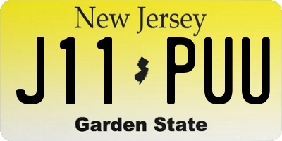 NJ license plate J11PUU