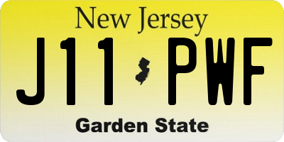NJ license plate J11PWF