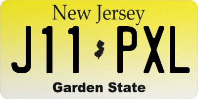 NJ license plate J11PXL