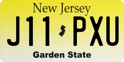 NJ license plate J11PXU