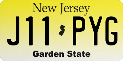 NJ license plate J11PYG