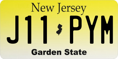 NJ license plate J11PYM