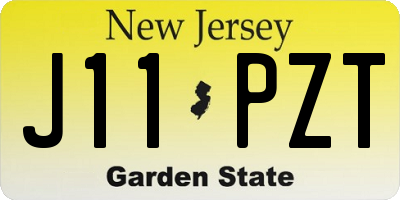 NJ license plate J11PZT
