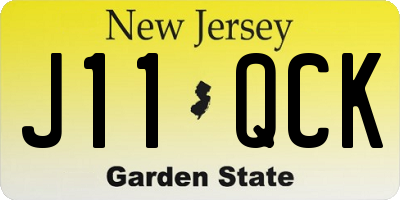 NJ license plate J11QCK