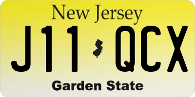 NJ license plate J11QCX