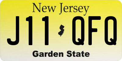NJ license plate J11QFQ