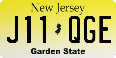 NJ license plate J11QGE