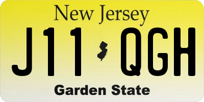 NJ license plate J11QGH