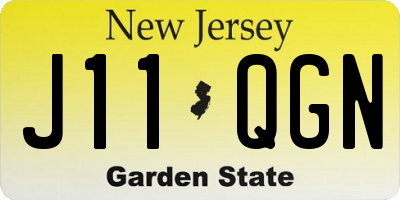 NJ license plate J11QGN
