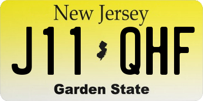 NJ license plate J11QHF
