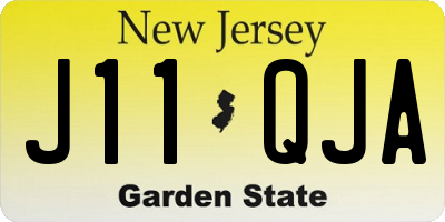 NJ license plate J11QJA