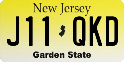 NJ license plate J11QKD