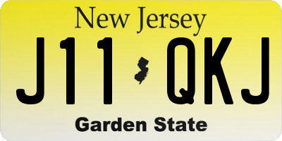 NJ license plate J11QKJ