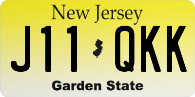 NJ license plate J11QKK