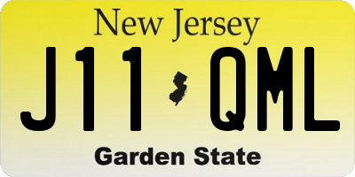 NJ license plate J11QML