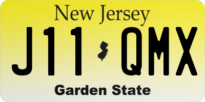 NJ license plate J11QMX