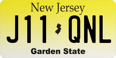 NJ license plate J11QNL
