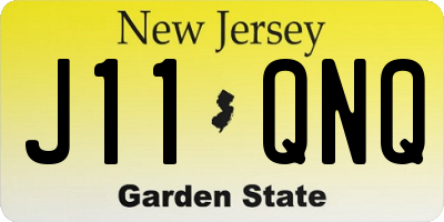 NJ license plate J11QNQ
