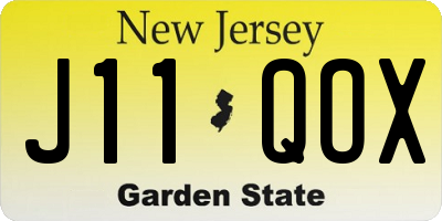 NJ license plate J11QOX