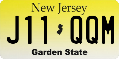 NJ license plate J11QQM