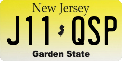 NJ license plate J11QSP