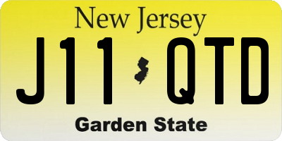 NJ license plate J11QTD