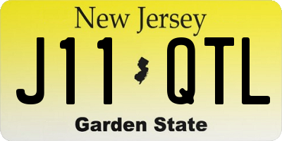 NJ license plate J11QTL