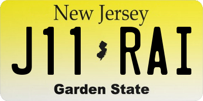 NJ license plate J11RAI