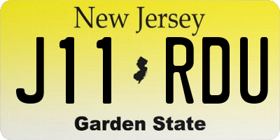 NJ license plate J11RDU