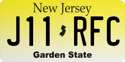 NJ license plate J11RFC