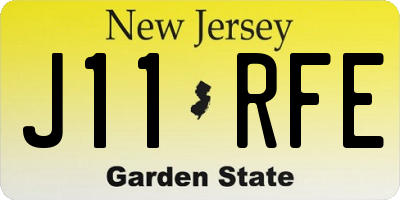 NJ license plate J11RFE