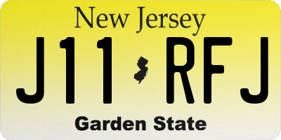 NJ license plate J11RFJ