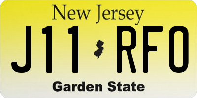 NJ license plate J11RFO