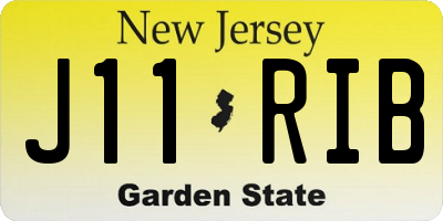 NJ license plate J11RIB