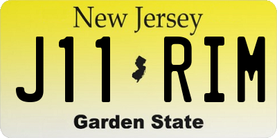 NJ license plate J11RIM