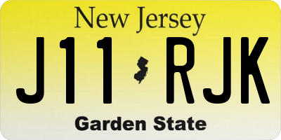 NJ license plate J11RJK