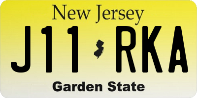 NJ license plate J11RKA
