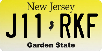NJ license plate J11RKF