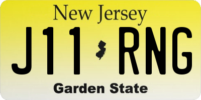 NJ license plate J11RNG