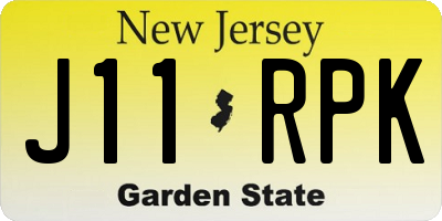 NJ license plate J11RPK