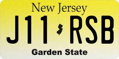 NJ license plate J11RSB