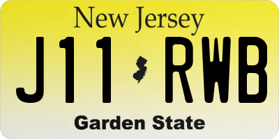 NJ license plate J11RWB