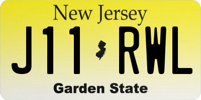 NJ license plate J11RWL