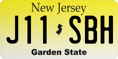 NJ license plate J11SBH