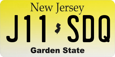 NJ license plate J11SDQ