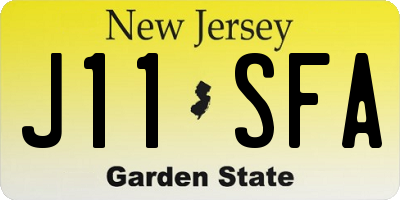 NJ license plate J11SFA