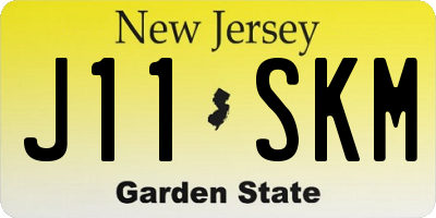 NJ license plate J11SKM