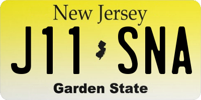 NJ license plate J11SNA